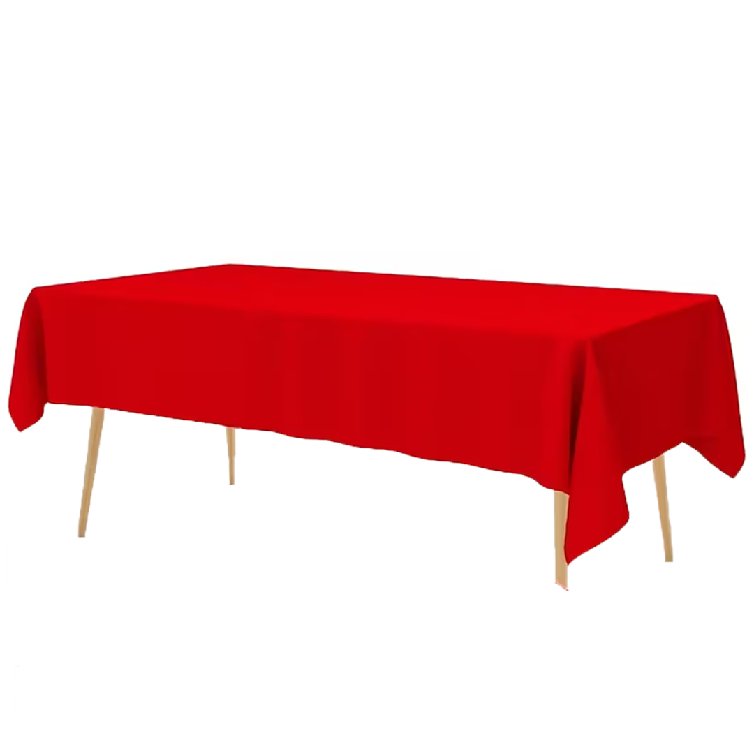Vibrant Red Color Tablecloths, 137.16X274.32cm - Durable PEVA Plastic, Easy Cleanup, Perfect for Parties, Weddings, Valentine'S Day, Birthdays & More